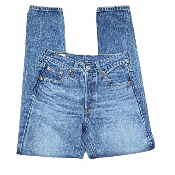Levi's 501 Premium Skinny Blue Jeans Size Small - Picture 1 of 10